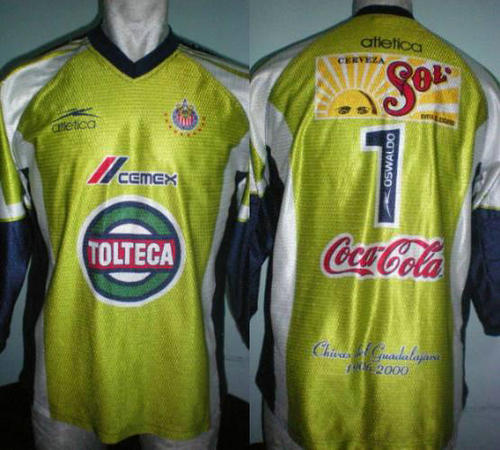 maillot cd guadalajara gardien 2000 rétro