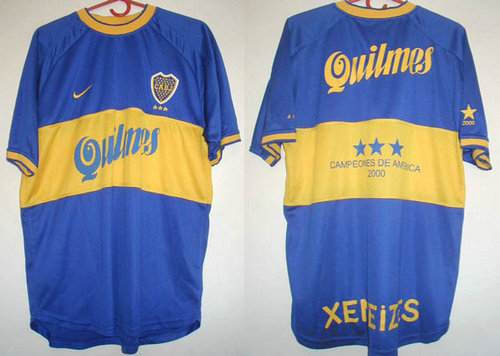 maillot de boca juniors particulier 2000 pas cher