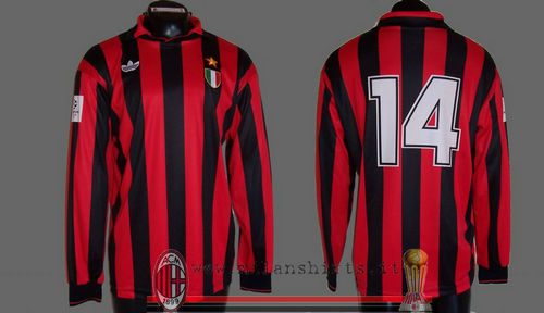 maillot de foot ac milan domicile 1992-1993 rétro