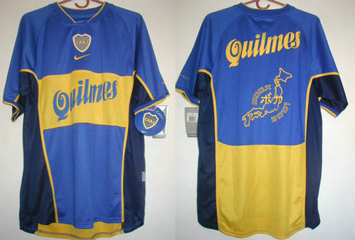 maillot de foot boca juniors particulier 2001 rétro