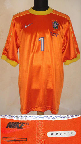 maillot de foot brésil gardien 1998-2000 rétro