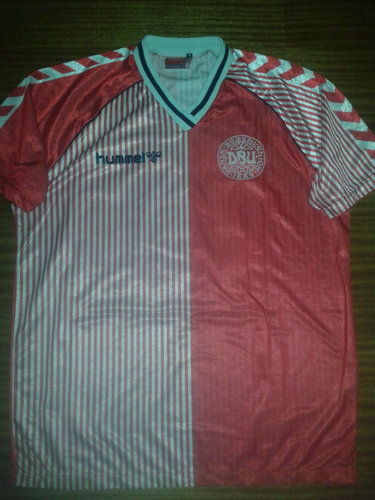 maillot de foot danemark domicile 1986-1987 rétro