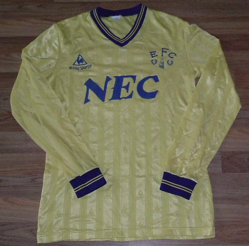 maillot de foot everton fc exterieur 1985-1986 rétro