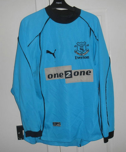 maillot de foot everton fc gardien 2000-2001 rétro