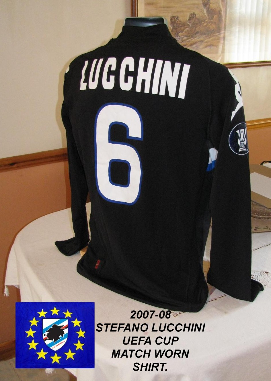 maillot de uc sampdoria réplique 2007-2008 rétro