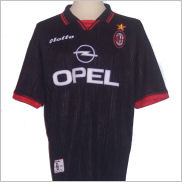 maillot équipe de ac milan exterieur 1997-1998 rétro