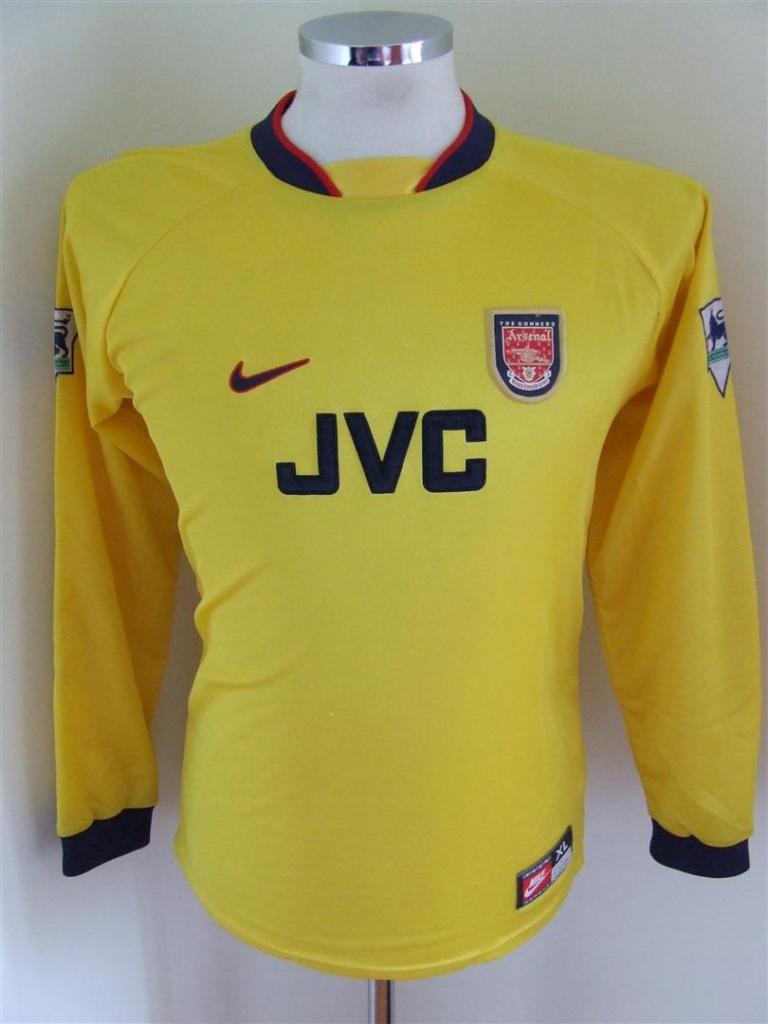 maillot équipe de arsenal fc gardien 1996-1998 rétro