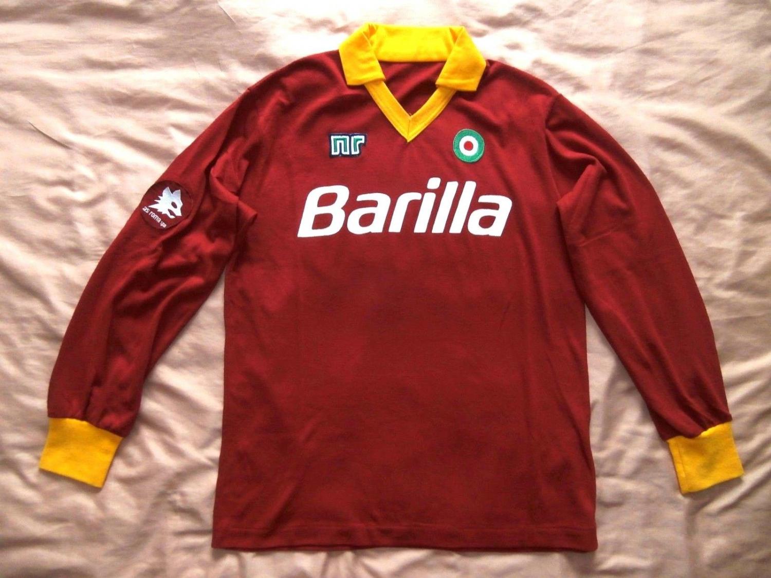 maillot équipe de as rome domicile 1986-1987 rétro