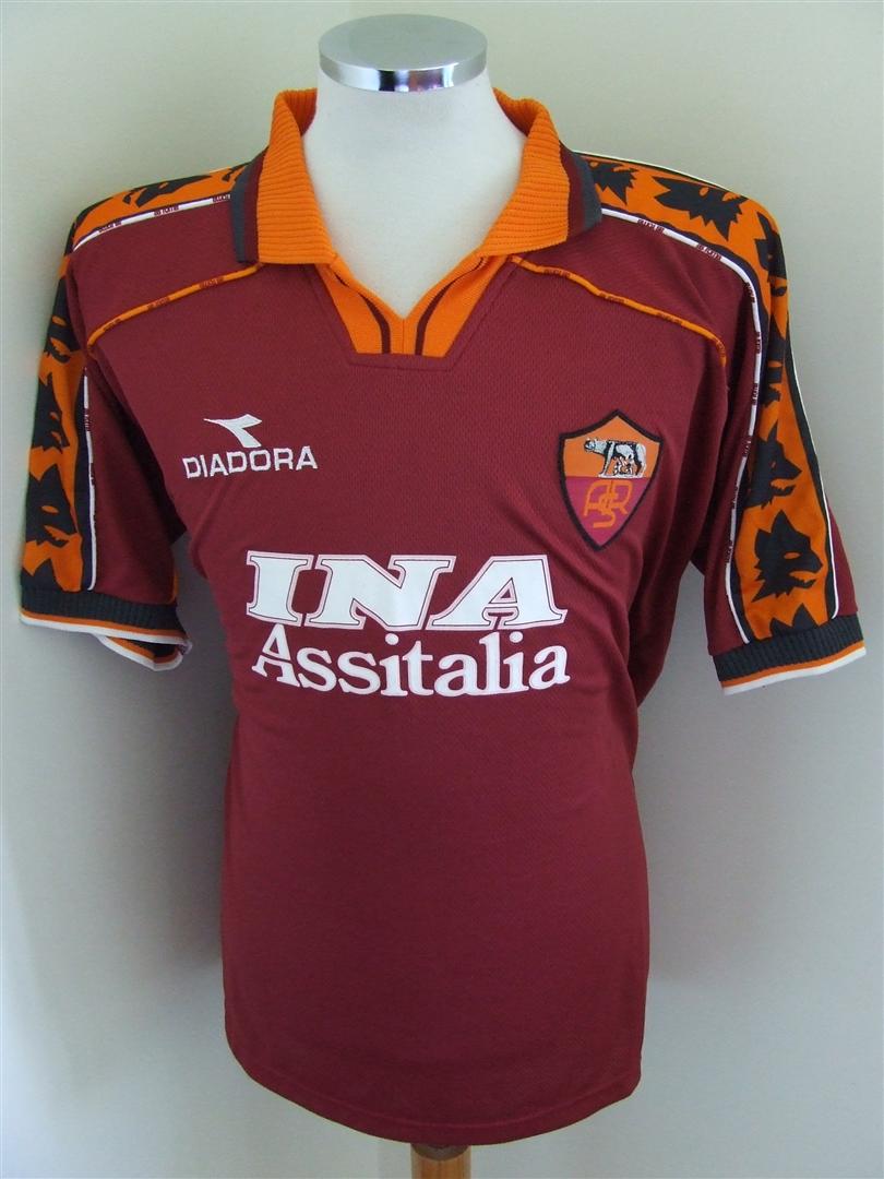 maillot équipe de as rome domicile 1998-1999 rétro