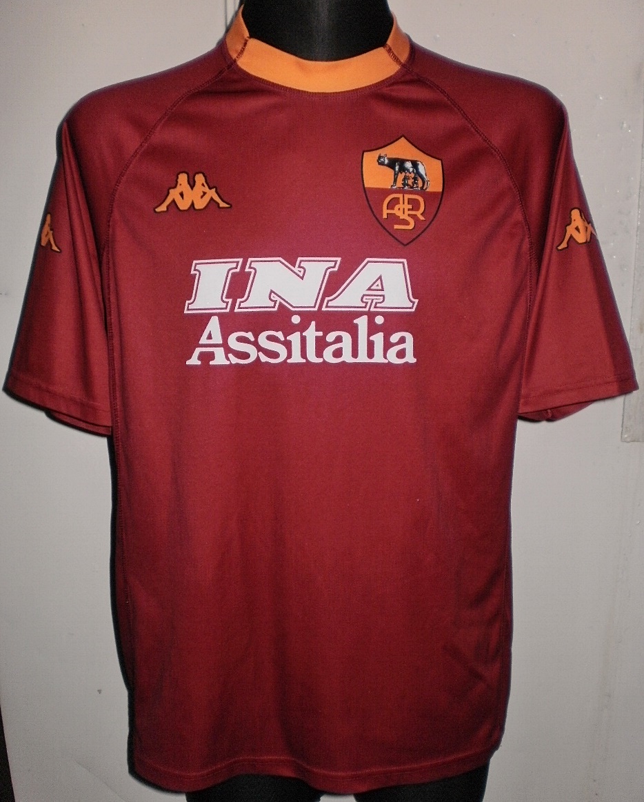 maillot équipe de as rome domicile 2000-2001 rétro