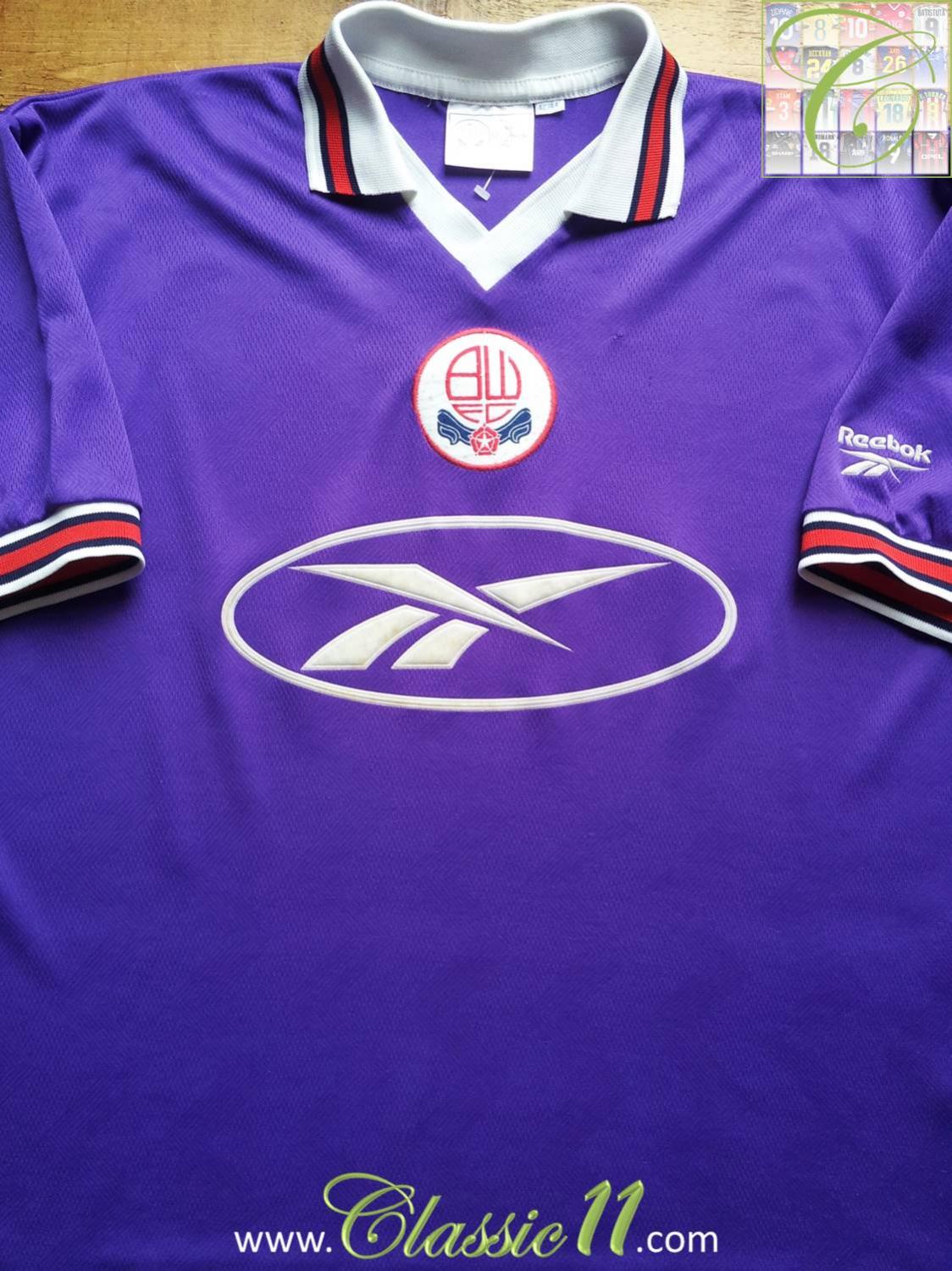 maillot équipe de bolton wanderers exterieur 1997-1998 rétro