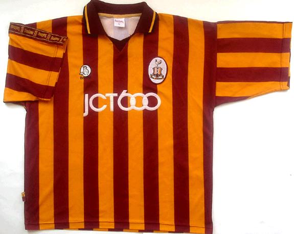 maillot équipe de bradford city afc domicile 1997-1999 rétro