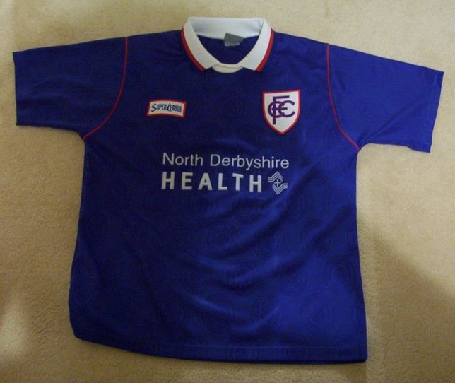 maillot équipe de chesterfield fc domicile 1996-1998 rétro