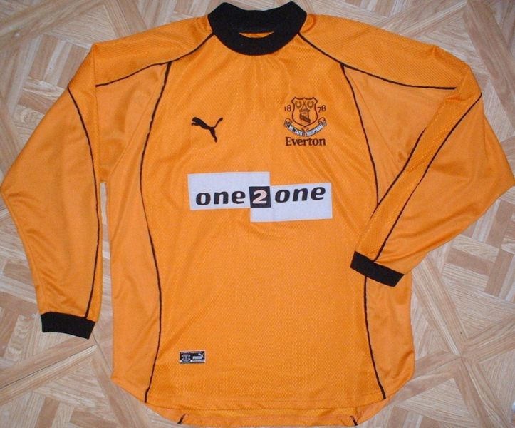 maillot équipe de everton fc gardien 2000-2001 pas cher