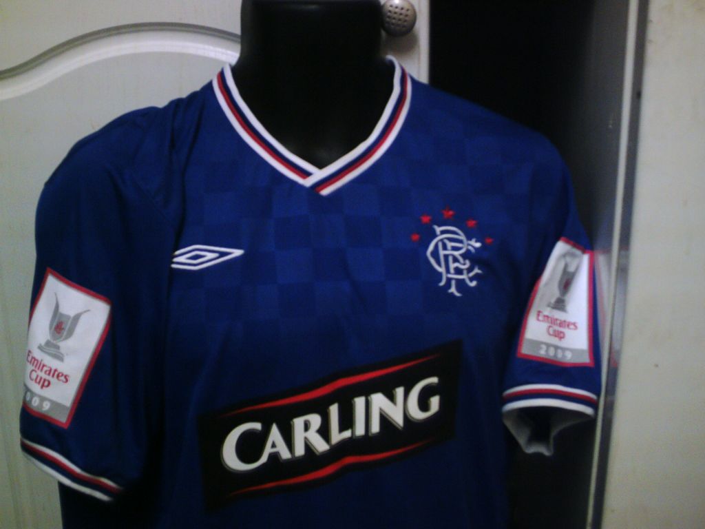 maillot équipe de glasgow rangers réplique 2009 rétro