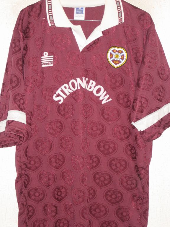 maillot équipe de hearts domicile 1992-1993 rétro