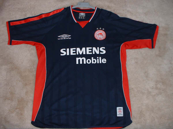 maillot équipe de olympiakos exterieur 2001-2002 pas cher