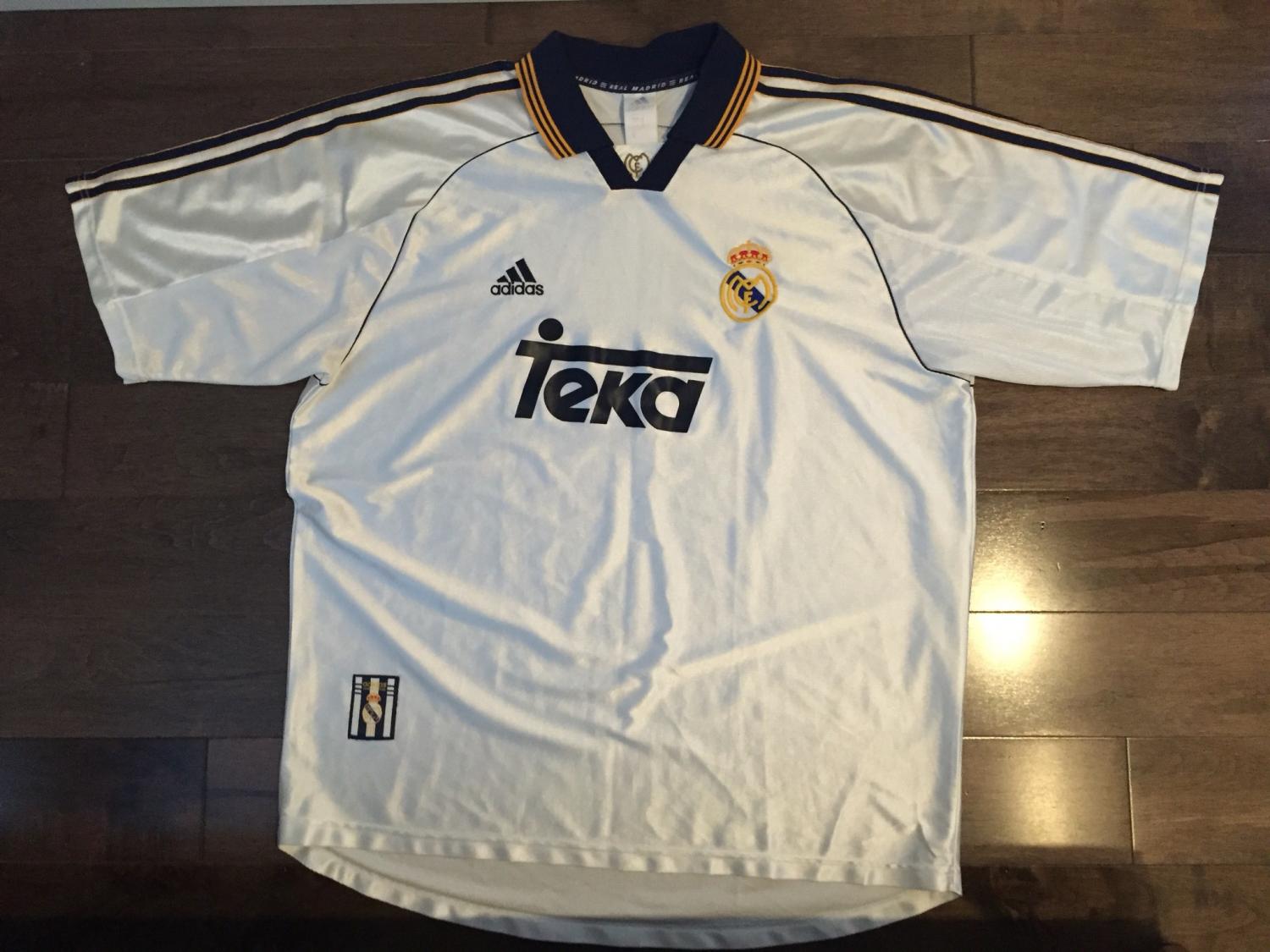 maillot équipe de real madrid domicile 1998-2000 rétro