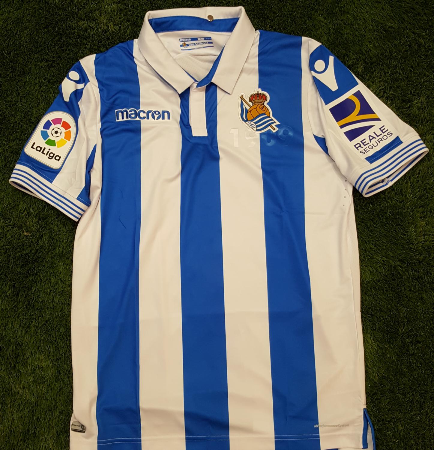 maillot équipe de real sociedad domicile 2018-2019 rétro