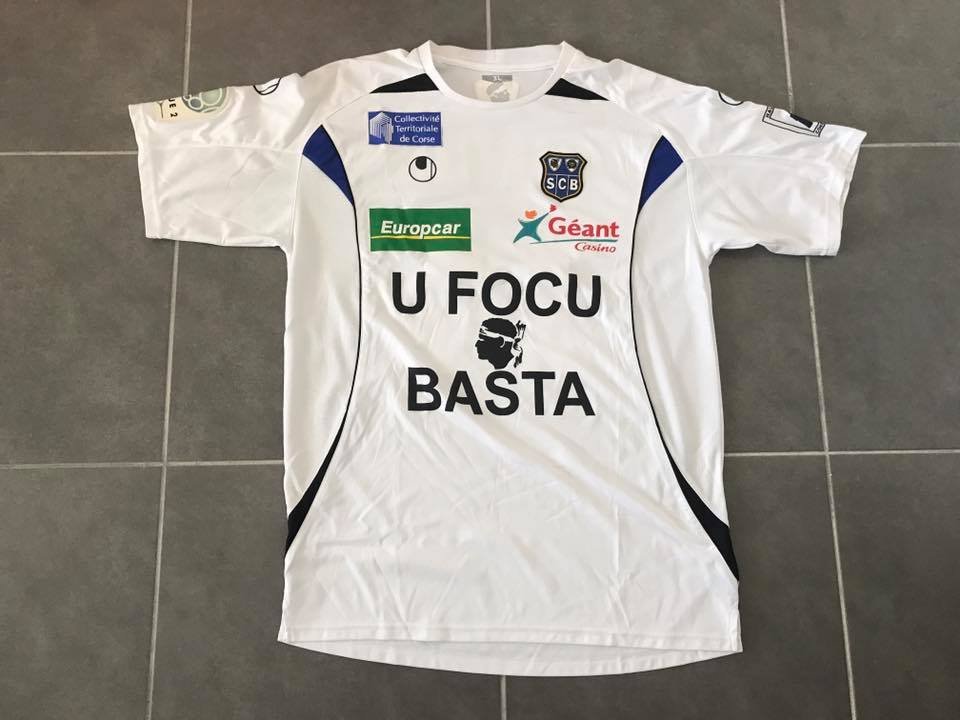 maillot équipe de sc bastia exterieur 2009-2010 rétro