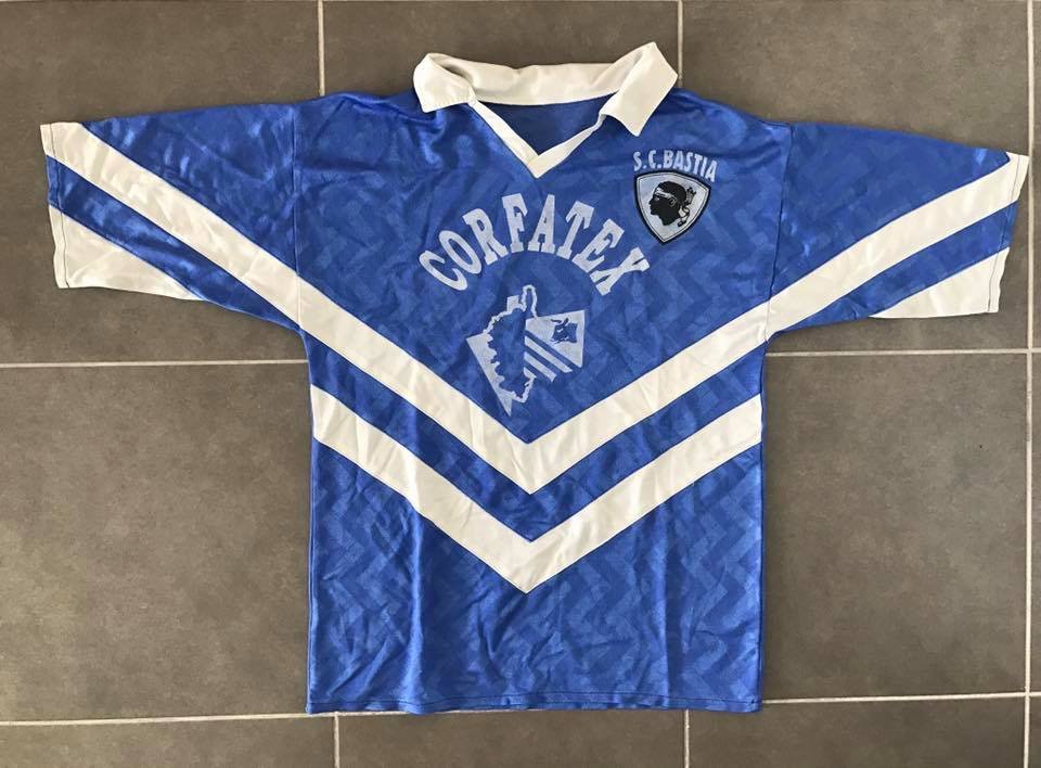 maillot équipe de sc bastia particulier 1991-1992 rétro