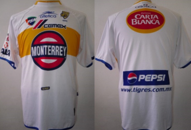 maillot équipe de tigres uanl third 2001-2002 rétro