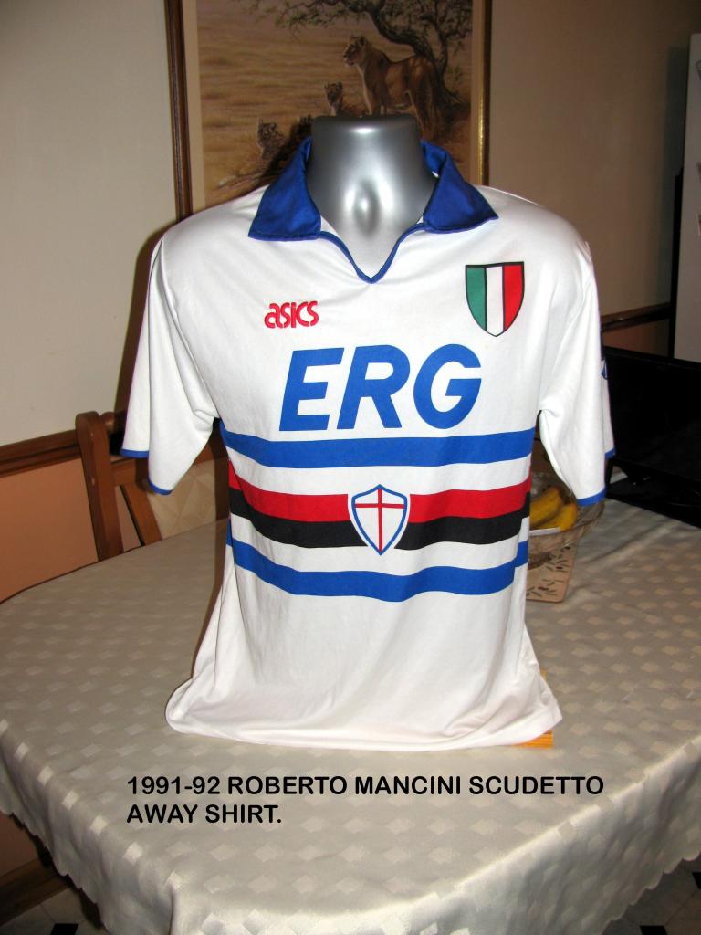 maillot équipe de uc sampdoria exterieur 1991-1992 rétro