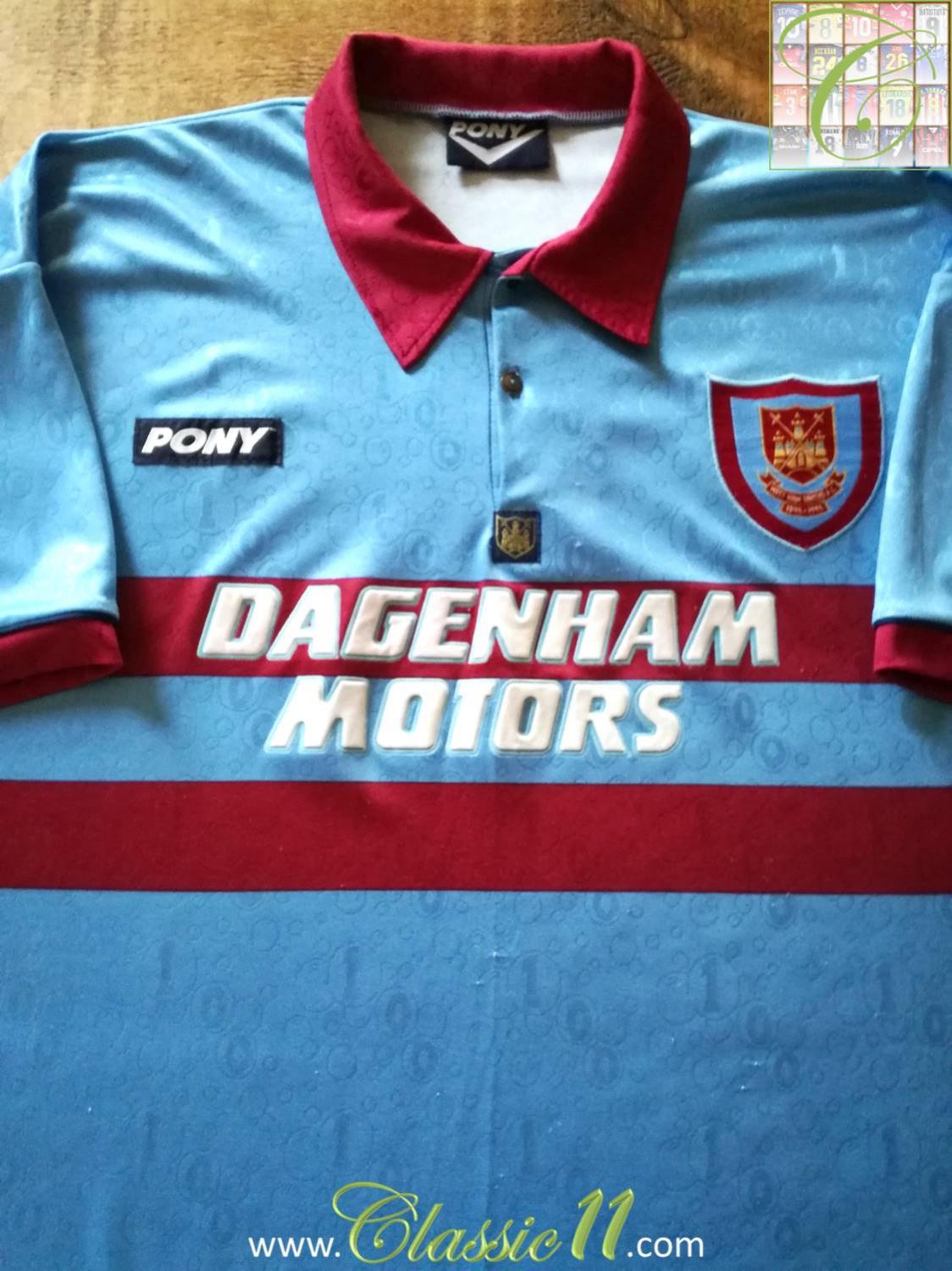 maillot équipe de west ham united exterieur 1995-1997 rétro