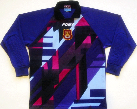 maillot équipe de west ham united gardien 1997-1999 rétro