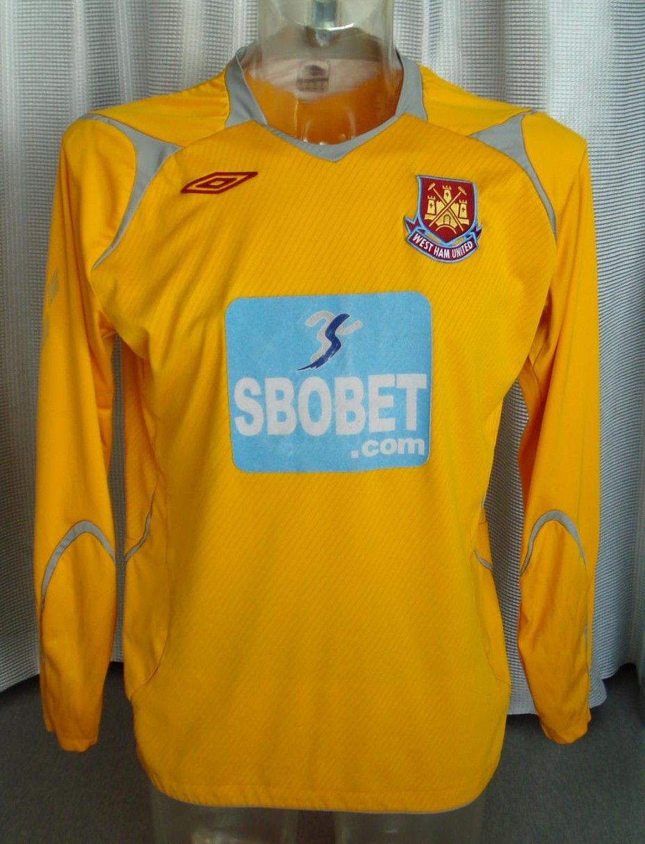 maillot équipe de west ham united gardien 2008-2009 pas cher