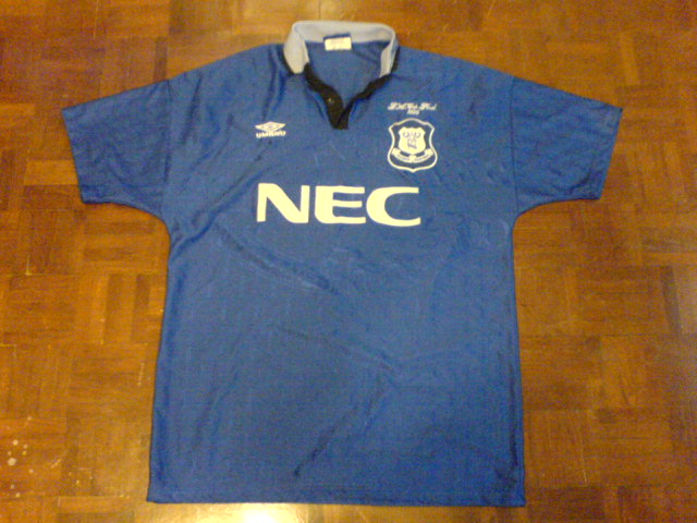 maillot everton fc réplique 1995 rétro