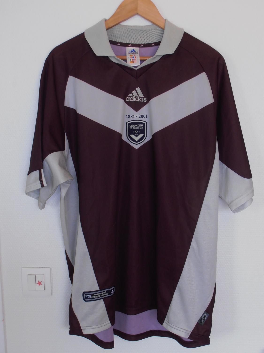 maillot girondins de bordeaux réplique 2001 rétro