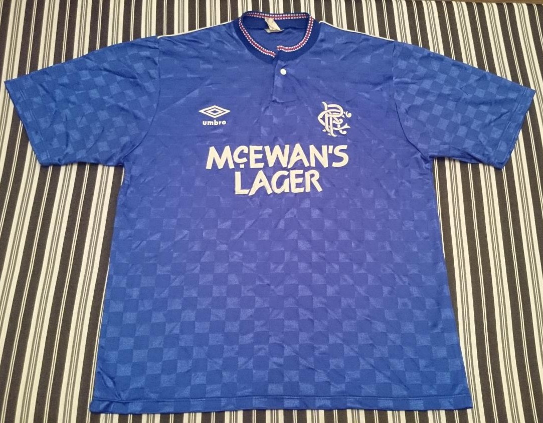 maillot glasgow rangers domicile 1987-1990 rétro