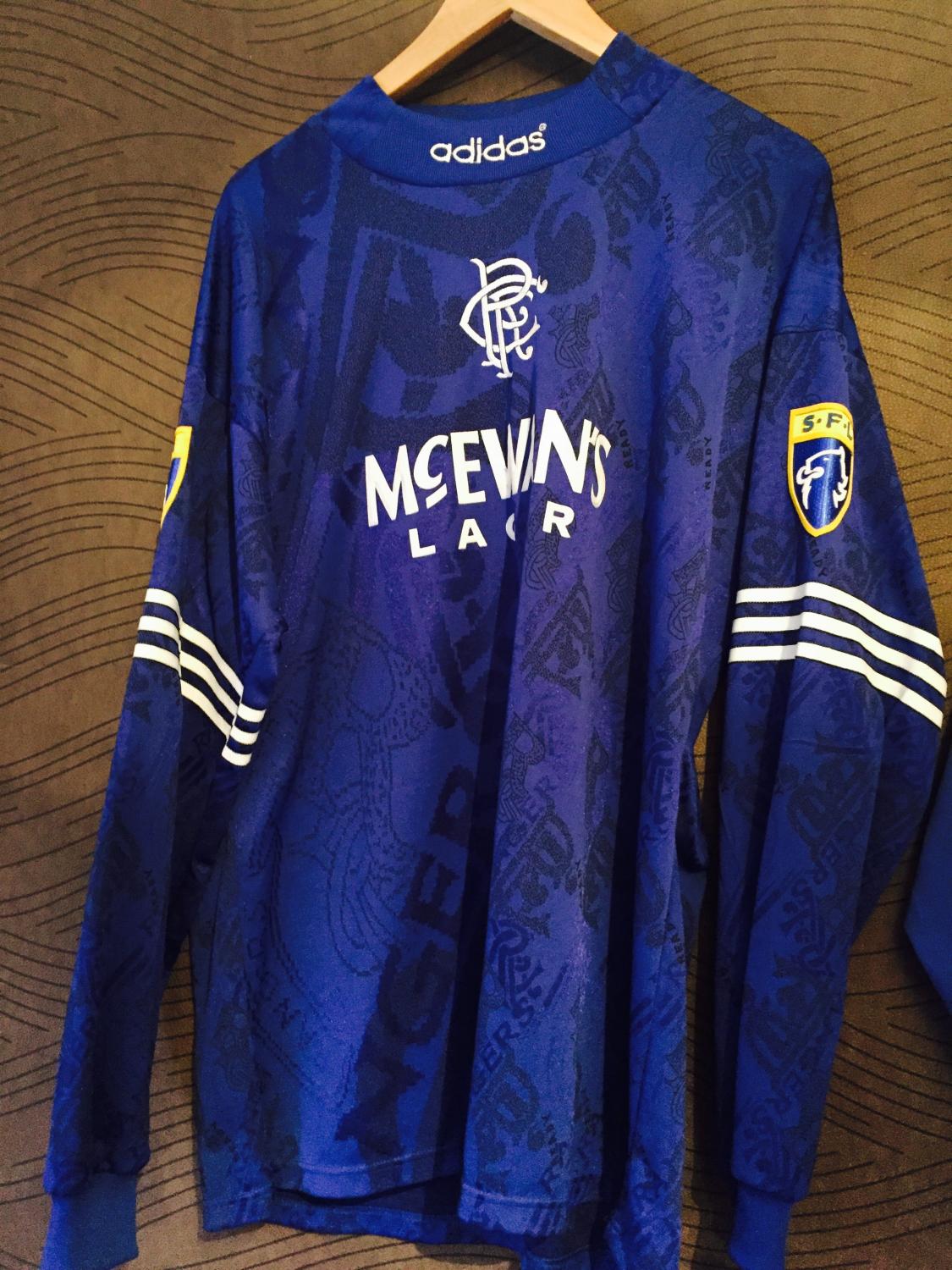 maillot glasgow rangers domicile 1994-1996 rétro