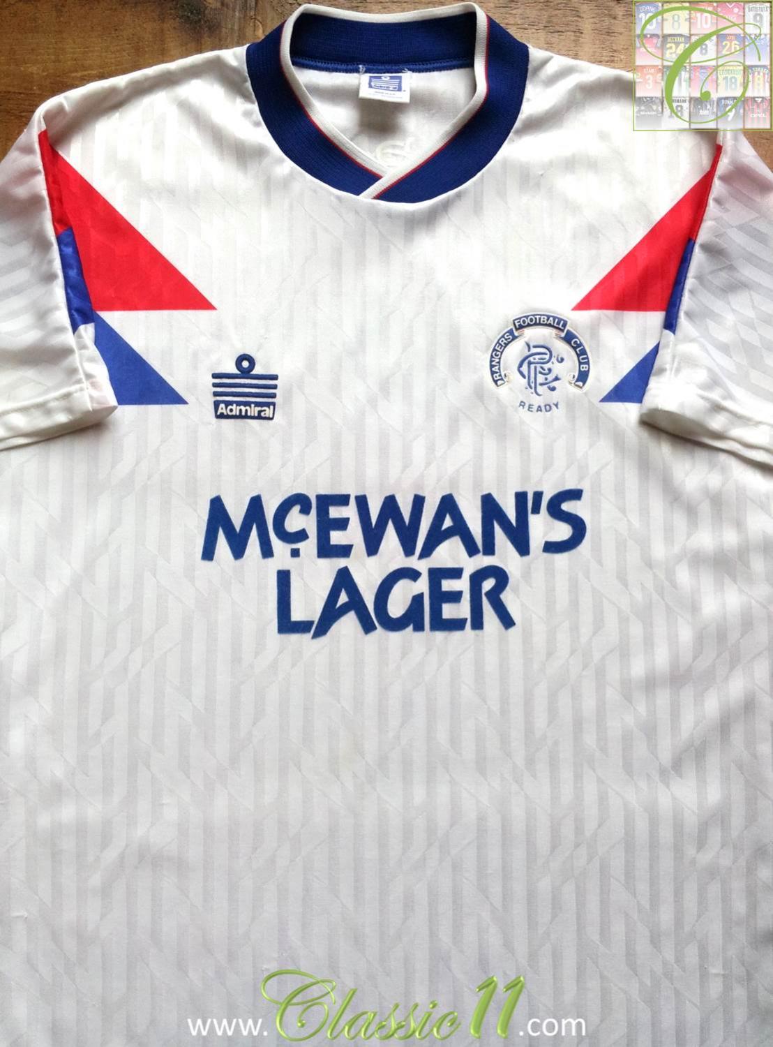 maillot glasgow rangers exterieur 1990-1992 rétro