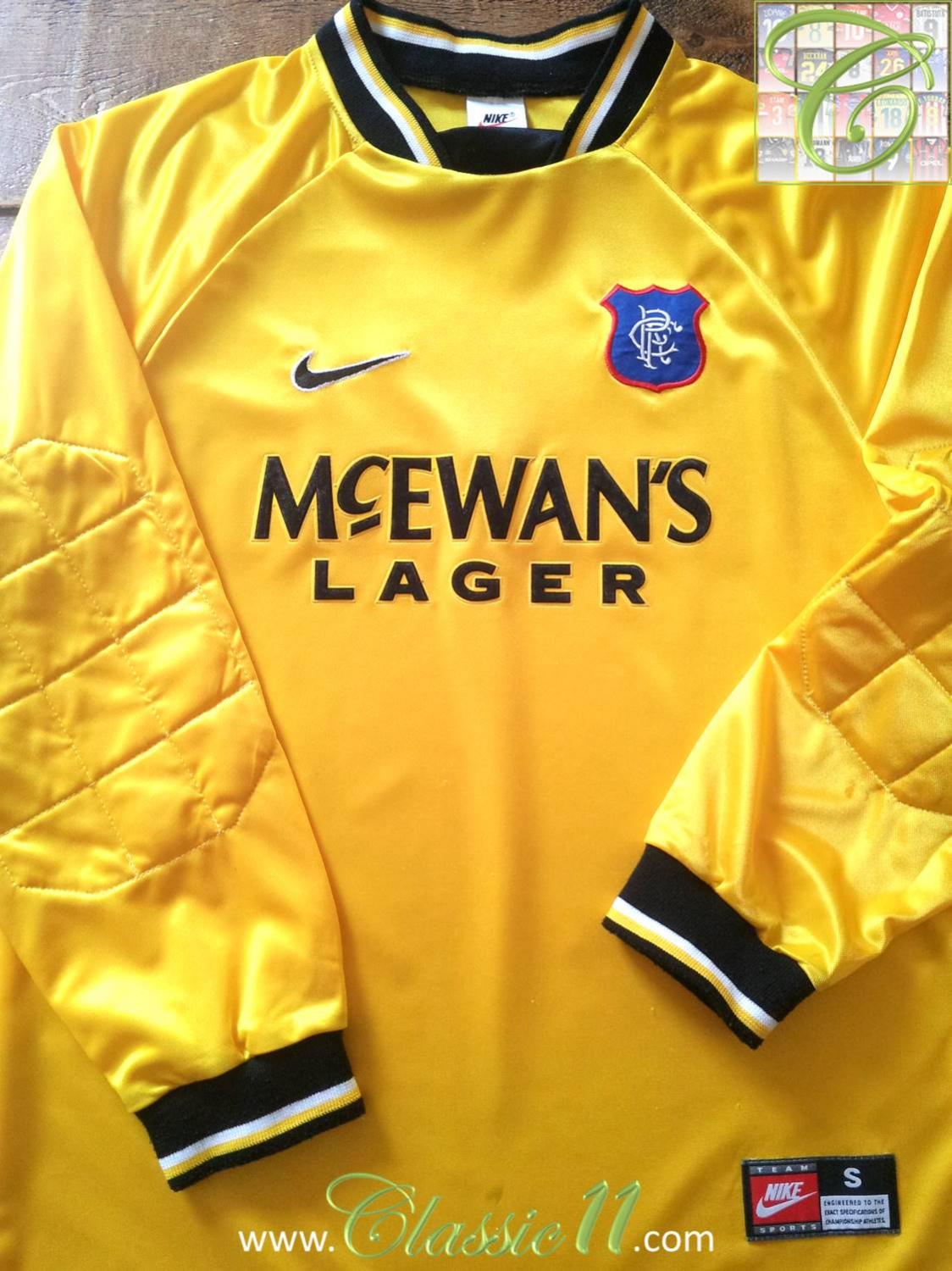 maillot glasgow rangers gardien 1997-1998 rétro