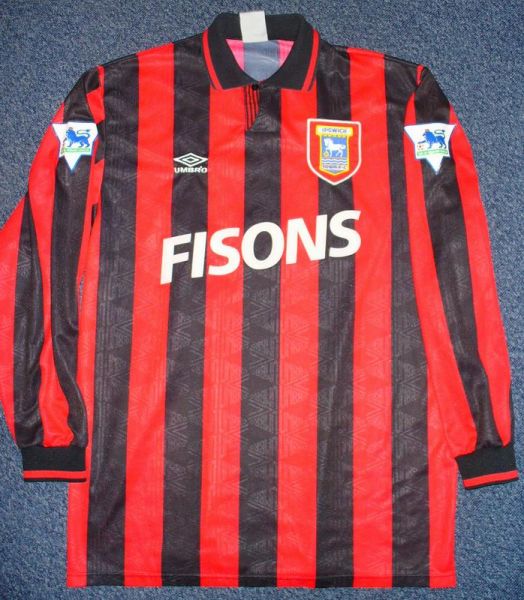 maillot ipswich town exterieur 1992-1993 rétro