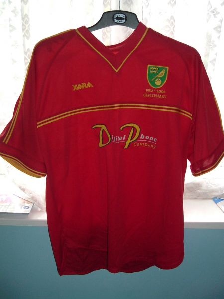 maillot norwich city exterieur 2001-2003 rétro