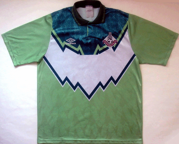 maillot oldham athletic afc exterieur 1991-1992 rétro