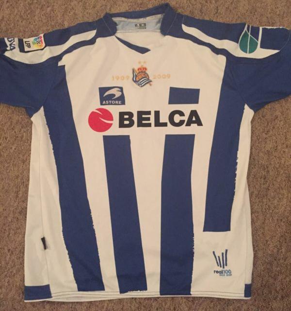 maillot real sociedad domicile 2009-2010 rétro