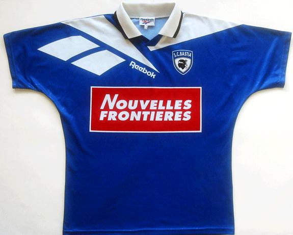 maillot sc bastia domicile 1997-1999 rétro