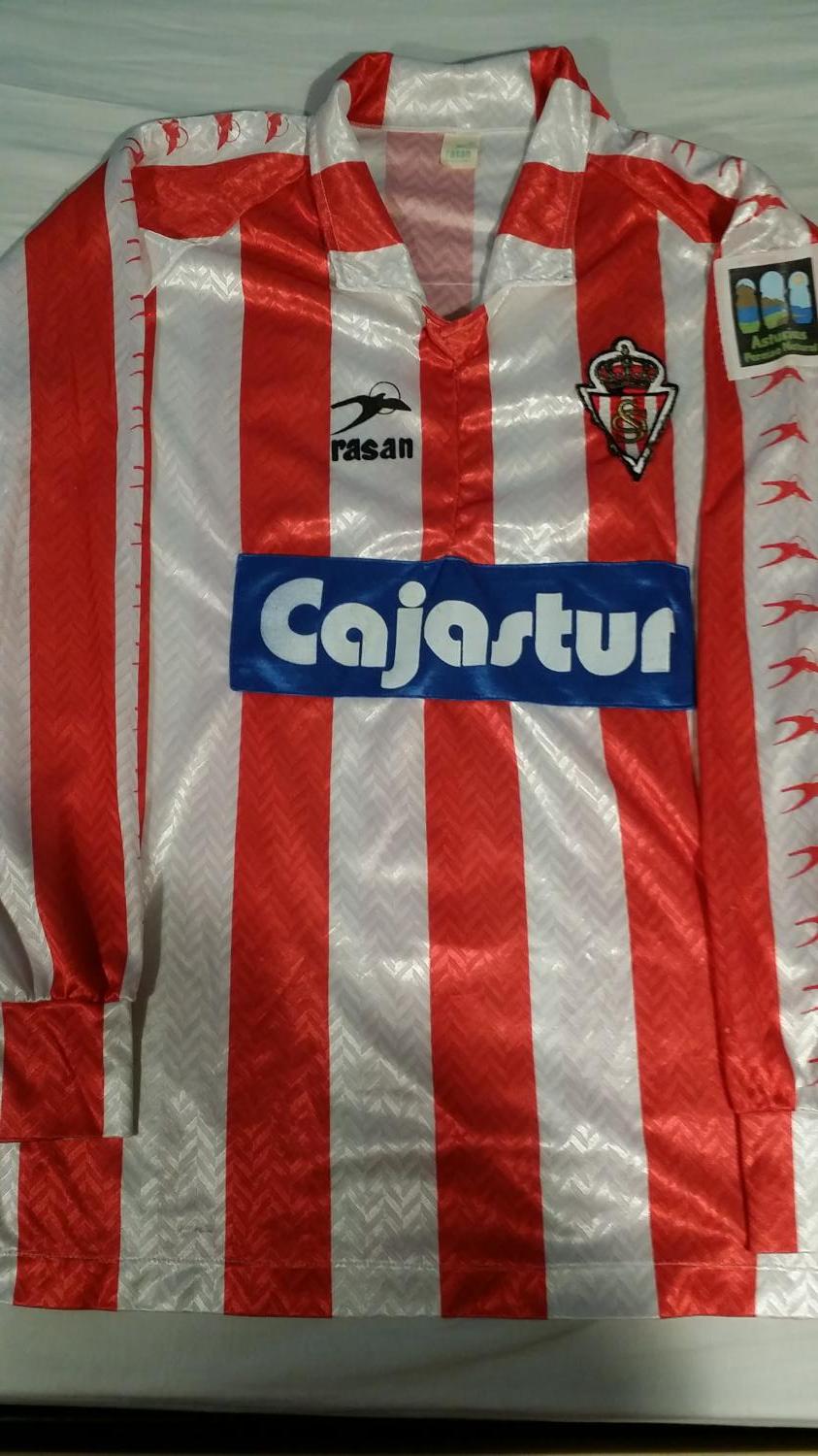 maillot sporting de gijón domicile 1989-1990 pas cher