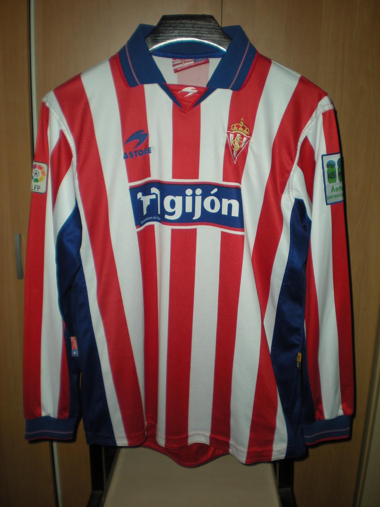 maillot sporting de gijón domicile 2000-2001 pas cher