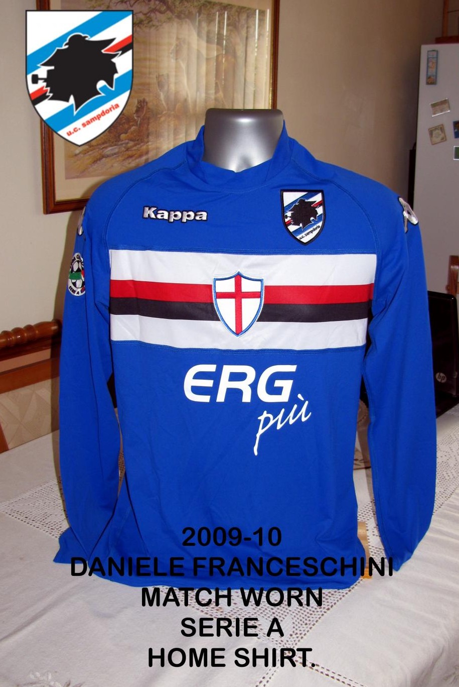 maillot uc sampdoria domicile 2009-2010 rétro