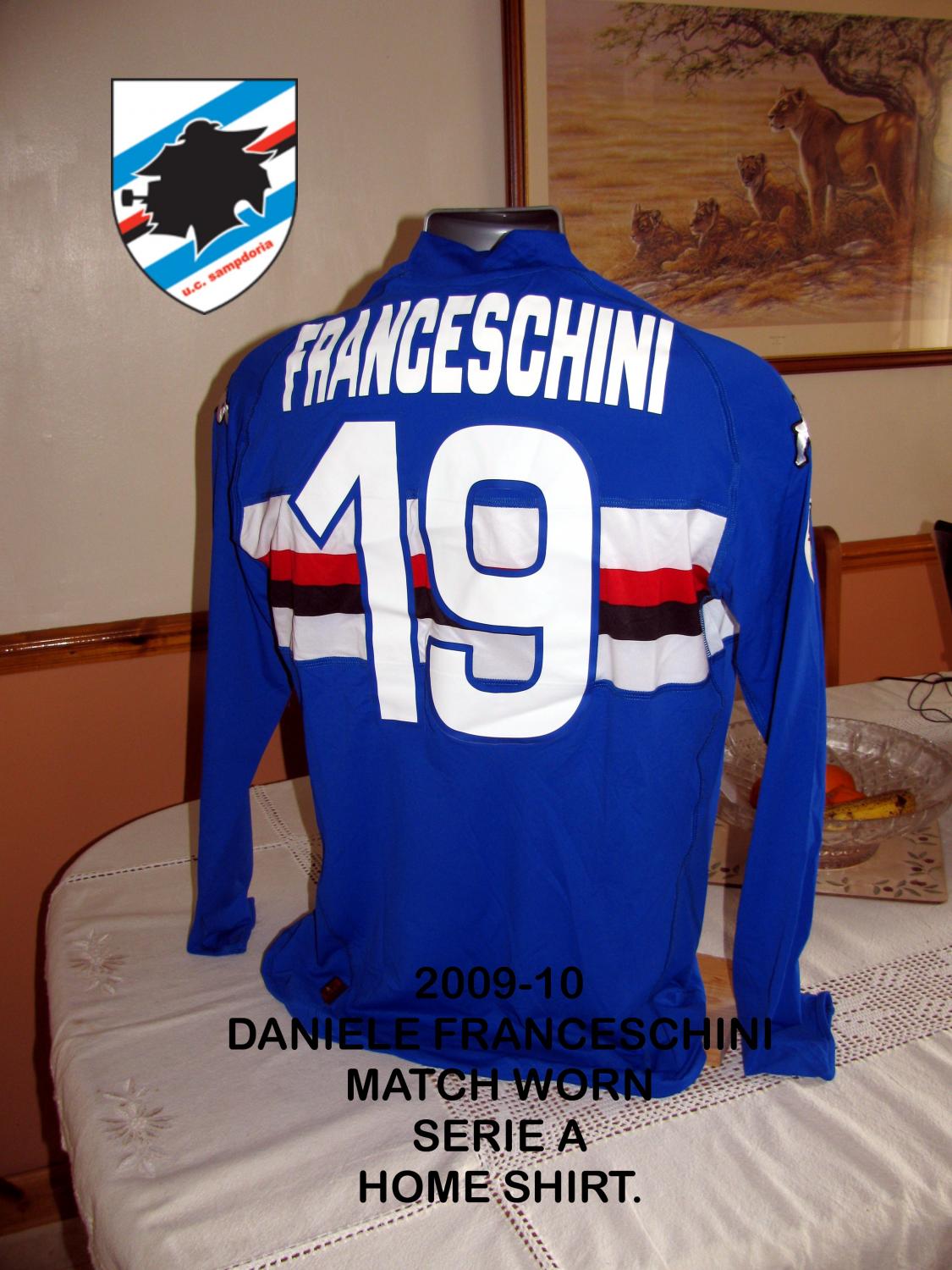 maillot uc sampdoria domicile 2009-2010 rétro