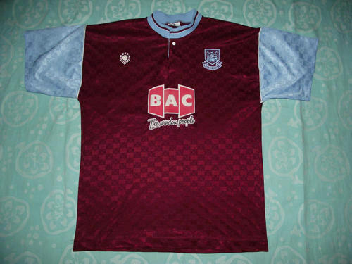 maillot west ham united domicile 1989-1990 rétro