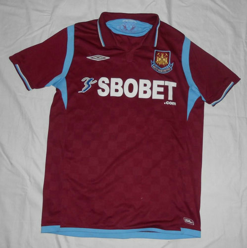 maillot west ham united domicile 2009-2010 rétro