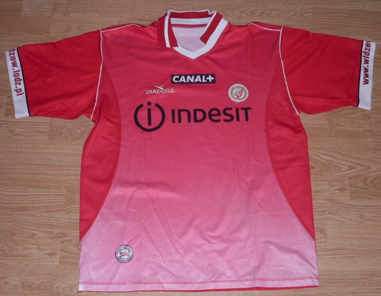 maillot widzew Łódź domicile 2003-2004 rétro