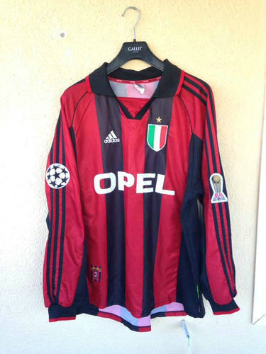 maillots ac milan domicile 1999-2000 rétro