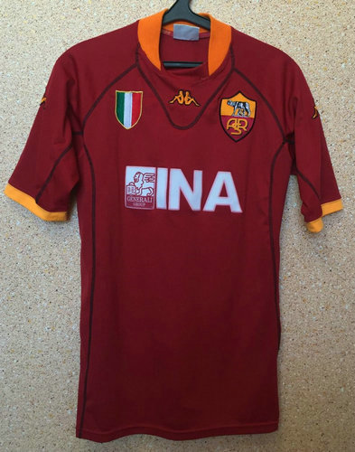 maillots as rome domicile 2001-2002 pas cher